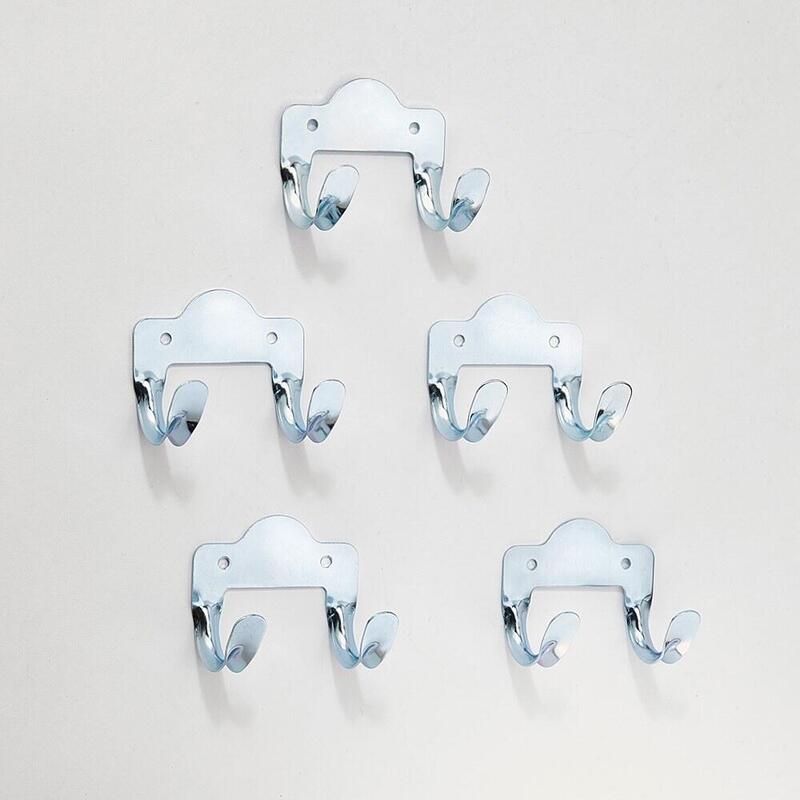 Pack De 4 Unidades - Gancho Doble De Metal, 7,4 X 6 X 4,8 Cm. Blister De 5 Uds