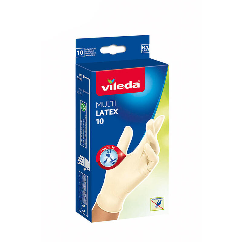 Pack De 4 Unidades - Guante Multi Latex 10 Unid. Talla M/L 145942 Vileda