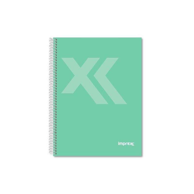 Pack De 4 Unidades Imprex Cuaderno Espiral Tapa Forrada Folio 80h 90gr 4x4 Verde