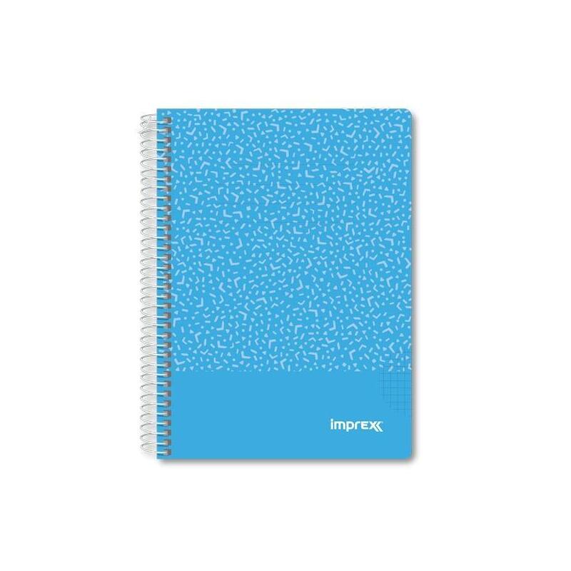 Pack De 4 Unidades Imprex Cuaderno Espiral Tapa Pp A5 80h 90gr 4x4 Azul