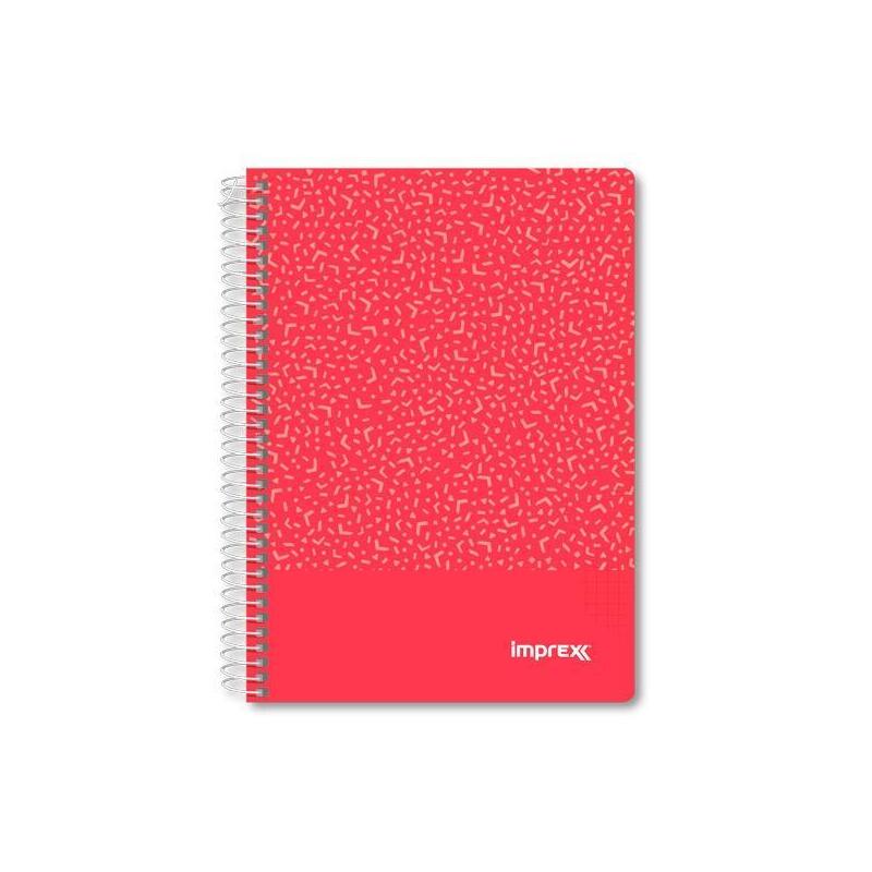 Pack De 4 Unidades Imprex Cuaderno Espiral Tapa Pp A5 80h 90gr 4x4 Rojo