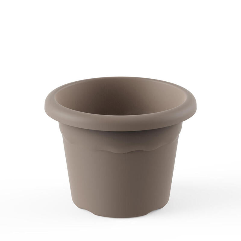 Pack De 4 Unidades - Maceta Redonda Medida De 22cm Color Taupe 7322 Tau Plastiken