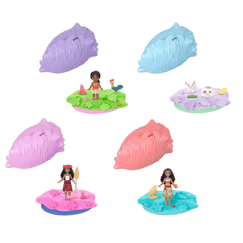Pack De 4 Unidades - Muñeca Caracola Sorpresa Vaiana Moana Disney Surtido