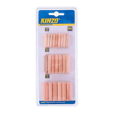 Pack De 4 Unidades - Pack 44 Clavijas De Madera 1,8x0,6cm, 1,4x0,8cm, 1,2x1cm Kinzo