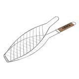 Pack De 4 Unidades - Parrilla Para Pescado Con Mango De Madera 35 X 14 Cm