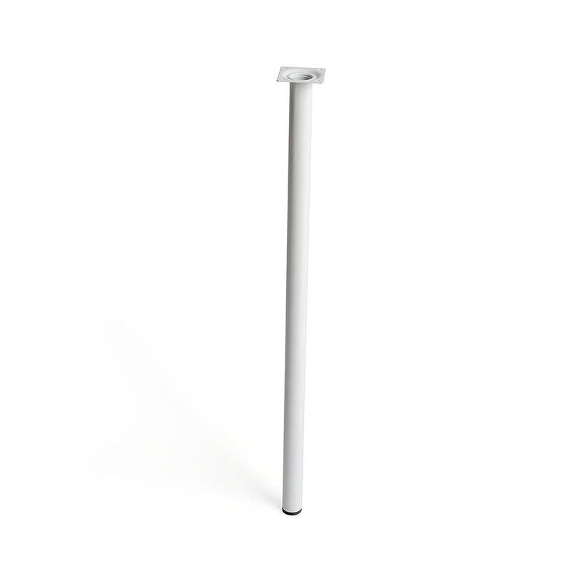 Pack De 4 Unidades - Pata Cilíndrica De Acero En Color Blanco Mod.401g. Medidas Ø3x70cm 2-401g.700.01 Rei