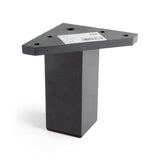 Pack De 4 Unidades - Pata Cuadrada, Modelo 972, De Abs Con Acabado Negro, 42 X 42 X 100 Mm