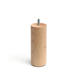 Pack De 4 Unidades - Pata De Madera Cilíndrica De Haya En Color Crudo Mod.447. Dimensiones Ø5,6x15cm Rei