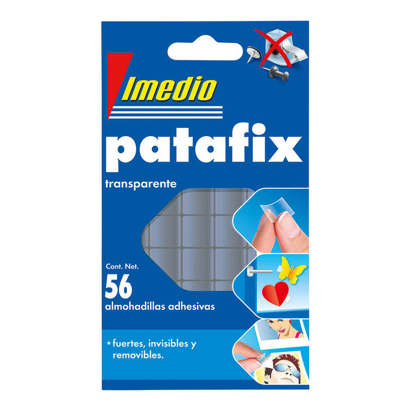 Pack De 4 Unidades - Patafix Almohadilla Adhesiva Transparente Removible 56 Unid. 7001471 Imedio