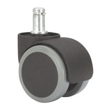 Pack De 4 Unidades - Rueda Giratoria Espiga Lisa Con Anilla, Color Negro/Gris, Carga Máx. 50 Kg, 11 X 22 Mm, Ø 5 Cm