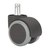 Pack De 4 Unidades - Rueda Giratoria Espiga Lisa Con Anilla, Color Negro/Gris, Carga Máx. 50 Kg, 11 X 22 Mm, Ø 5 Cm