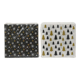Pack De 4 Unidades - Servilletas De Papel Estampadas Dorado, Negro Y Blanco 33 X 33 Cm