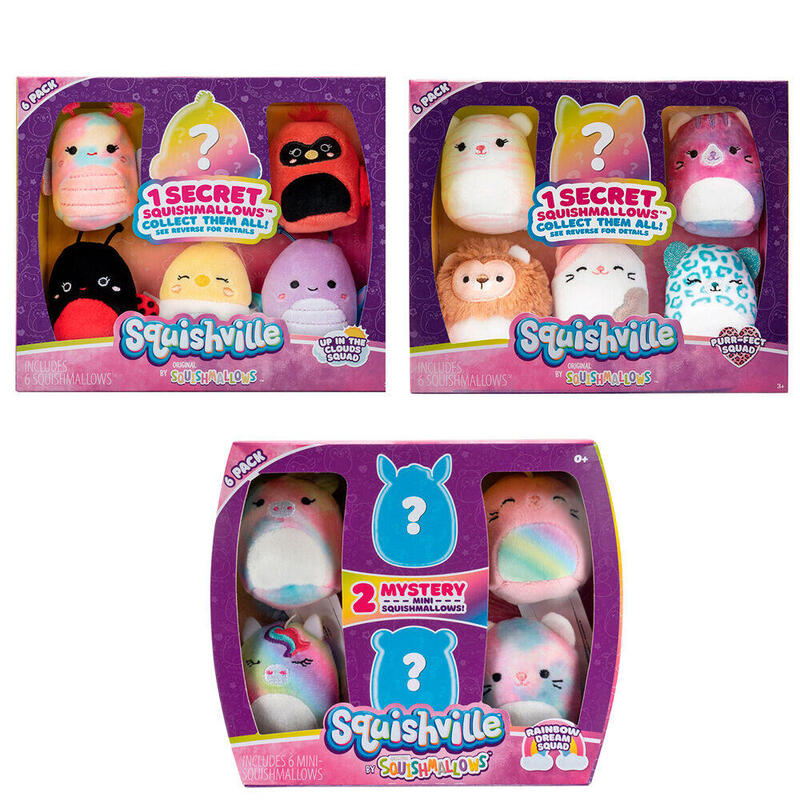 Pack De 4 Unidades - Set Peluches Squishmallows 5cm Surtido