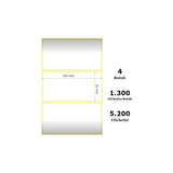Pack De 4 Unidades White 100x50mm 1300 Et/Rotolo Z-2000d 3.9x2x1 Core 4 Rolls