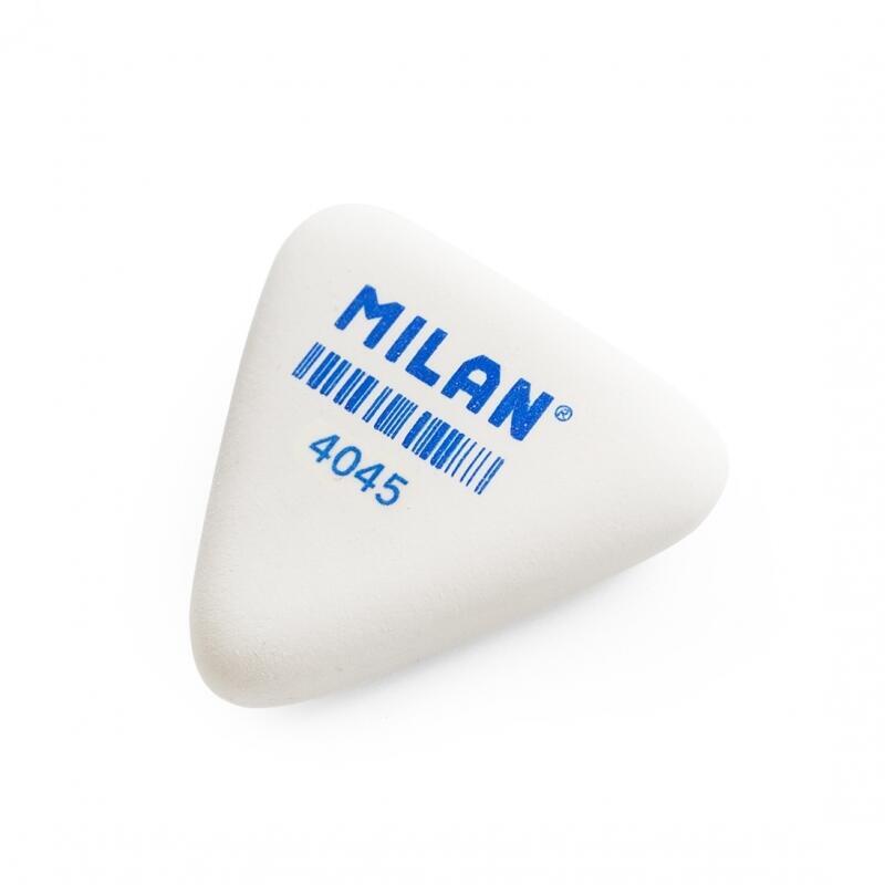 Pack De 45 Unidades Milan 4045 Goma De Borrar Triangular Flexible - Miga De Pan - Caucho Sintetico - Color Blanco