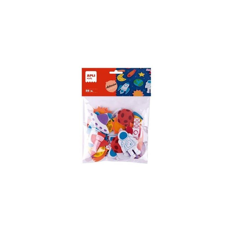Pack De 5 Unidades Apli Formas De Goma Eva Adhesiva Diseño Espacio Bolsa De 56 C/Surtidos +4 Años