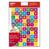 Pack De 5 Unidades Apli Gomets Tematicos Letras - 12 Hojas (840 Gomets) - Adhesivo Removible - Ideal Para Aprendizaje De Lectura Y Escritura - Adhesivo Base Agua - Libre De Disolventes - Color Variado