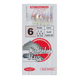 Pack De 5 Unidades - Bajo De 6 Anzuelos Montados Con Piel Irisada, Cabezal Fosfor Y Torniquete