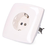 Pack De 5 Unidades - Base T/T Empotrar Lisa Tipo Schuko 10/16 A 250 V, Blanca (Retractilado)