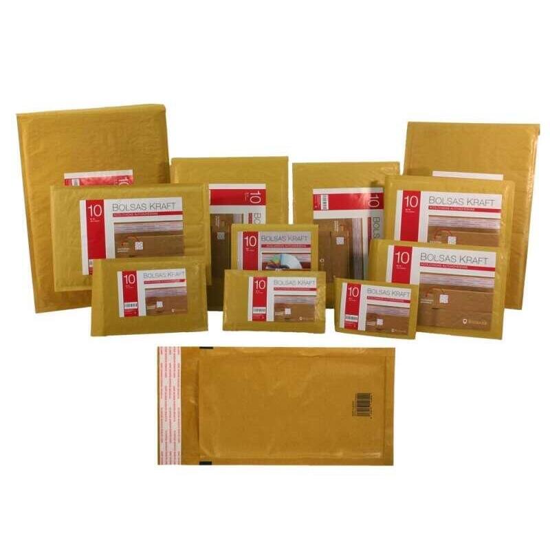 Pack De 5 Unidades Bismark Bolsa Acolchada Kraft Nº20 350x470mm - Recubrimiento Interno De Laminas De Burbuja De Aire -