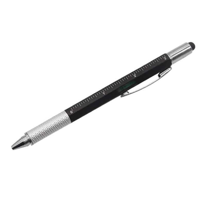 Pack De 5 Unidades - Bolígrafo 5 En 1, Regla, Nivel, Mini Destornillador X 2, Goma Capacitiva. Ø10 X 145 Mm