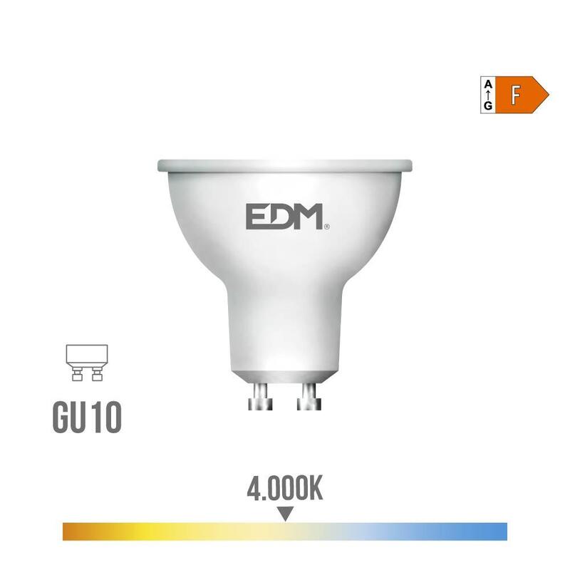 Pack De 5 Unidades - Bombilla Dicroica Led Gu10 10 W 932 Lm 4000 K Luz Día 120° Ø5 X 6,4 Cm