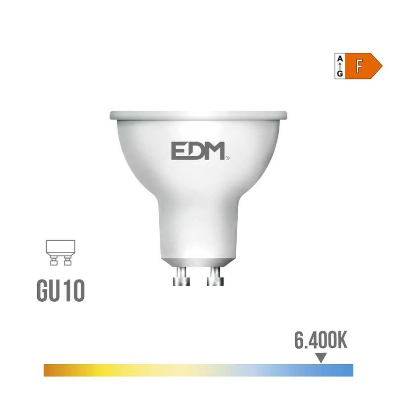 Pack De 5 Unidades - Bombilla Dicroica Led Gu10 10 W 932 Lm 6400 K Luz Fría 120° Ø5 X 6,4 Cm