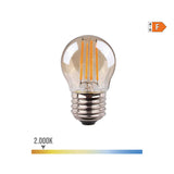 Pack De 5 Unidades - Bombilla Esferica Con Filamento De Led Cristal Vintage E27 4,5w 350lm 2000k Luz Calida Ø4,5x7,8cm Edm