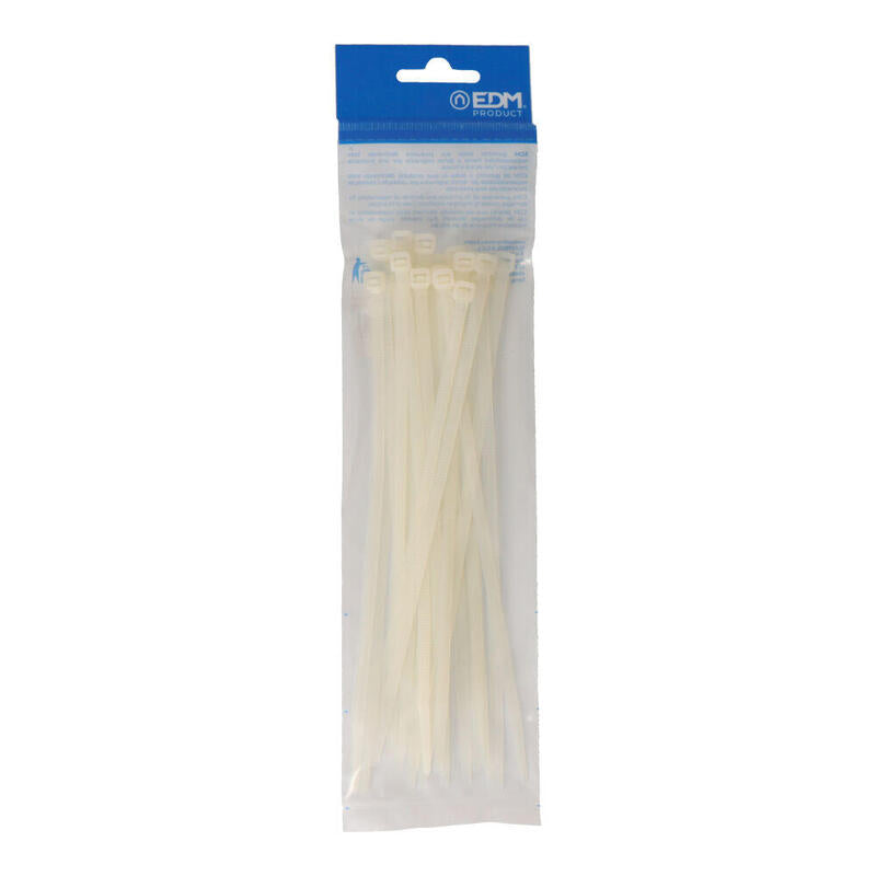Pack De 5 Unidades - Bridas Natural 200x4,8mm Nylon Alta Calidad (Blister 25 Unid.) Edm
