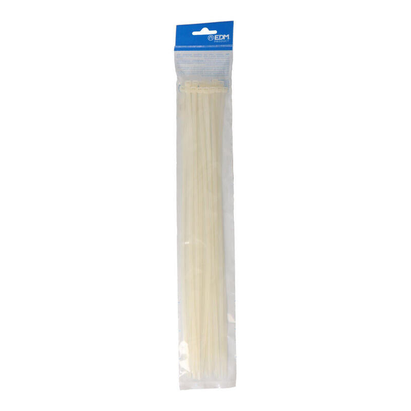 Pack De 5 Unidades - Bridas Natural 380x4,8mm Nylon Alta Calidad (Blister 25 Unid.) Edm