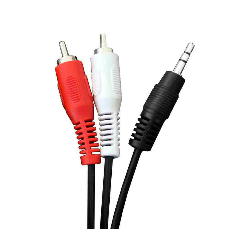 Pack De 5 Unidades - Cable Audio Estéreo Jack Macho A 2 Rca Macho 3,5mm, 1,5m, Negro