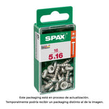Pack De 5 Unidades - Caja 16 Unid. Tornillo Madera Spax Cab. Redonda Wirox 5,0x16mm Spax