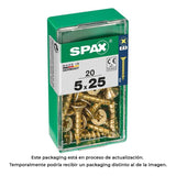Pack De 5 Unidades - Caja 20 Uds. Tornillo Madera Spax Cab. Plana Yellox 5,0x25mm Spax