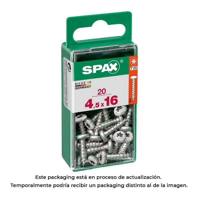 Pack De 5 Unidades - Caja 20 Unid. Tornillo Madera Spax Cab. Redonda Wirox 4,5x16mm Spax