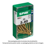 Pack De 5 Unidades - Caja 20 Unid. Tornillo Madera Spax Cabeza Plana Yellox 3,0x40mm Spax