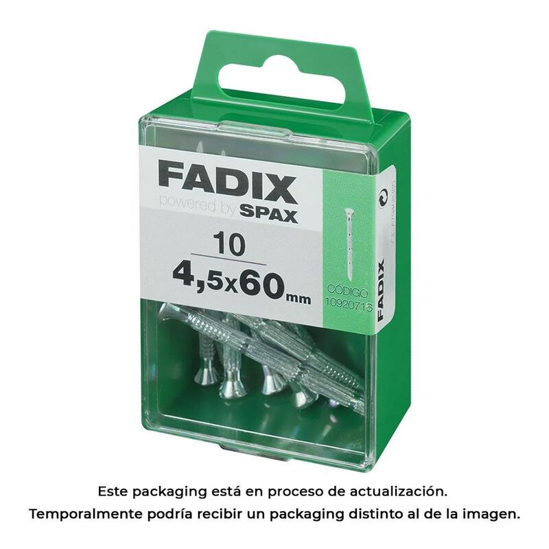 Pack De 5 Unidades - Caja M 10 Unid. Clavo Cp Estriado Acero 4,5x60mm Fadix