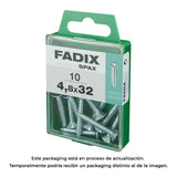 Pack De 5 Unidades - Caja M 10 Unid. Tornillo Rosca Chapa Cp Cinc 4,8x32mm Fadix