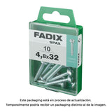 Pack De 5 Unidades - Caja M 10 Unid. Tornillo Rosca Chapa Cr Cinc 4,8x32mm Fadix