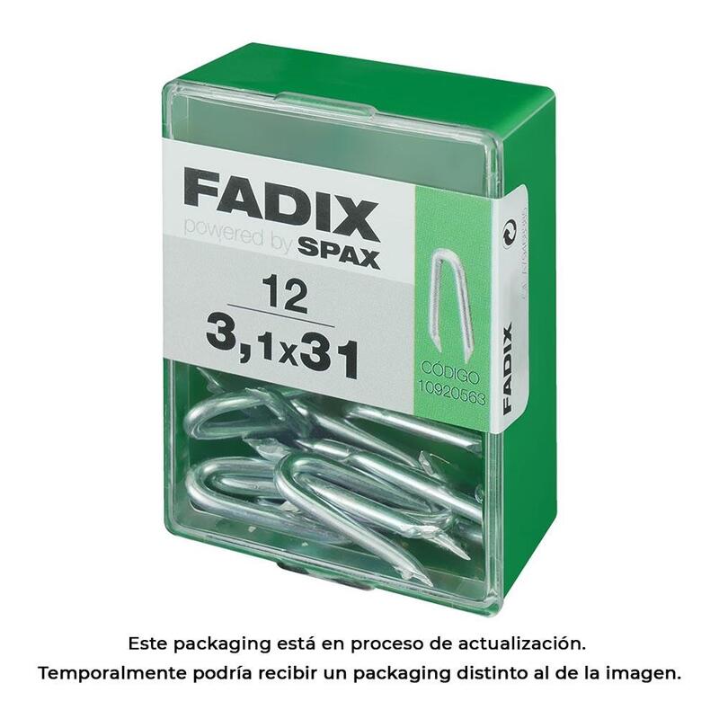 Pack De 5 Unidades - Caja M 12 Unid. Grampillones Cinc 3,1x31mm Fadix