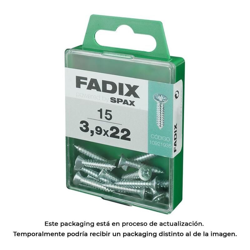 Pack De 5 Unidades - Caja M 15 Unid. Tornillo Rosca Chapa Cp Cinc 3,9x22mm Fadix