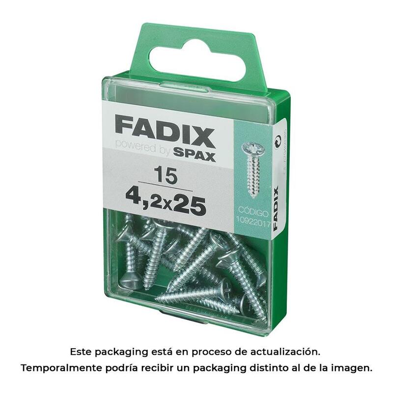 Pack De 5 Unidades - Caja M 15 Unid. Tornillo Rosca Chapa Cp Cinc 4,2x25mm Fadix