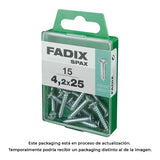 Pack De 5 Unidades - Caja M 15 Unid. Tornillo Rosca Chapa Cp Cinc 4,2x25mm Fadix