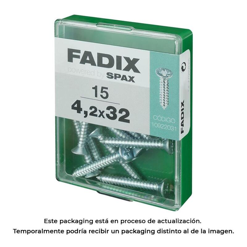 Pack De 5 Unidades - Caja M 15 Unid. Tornillo Rosca Chapa Cp Cinc 4,2x32mm Fadix