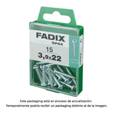 Pack De 5 Unidades - Caja M 15 Unid. Tornillo Rosca Chapa Cr Cinc 3,9x22mm Fadix