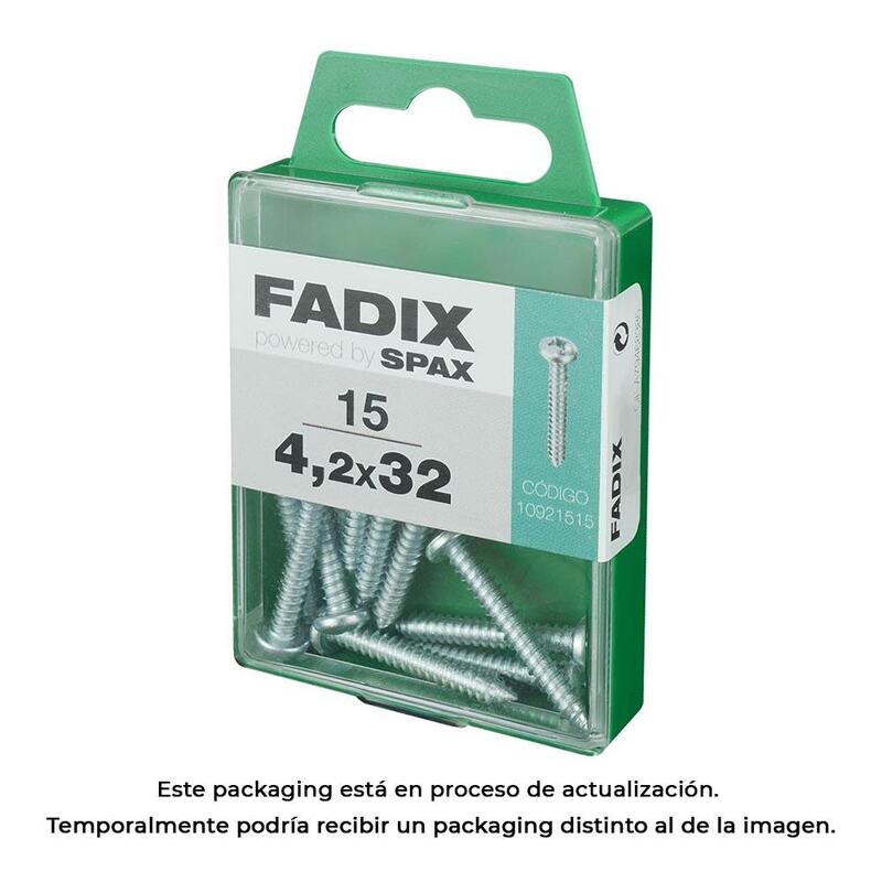 Pack De 5 Unidades - Caja M 15 Unid. Tornillo Rosca Chapa Cr Cinc 4,2x32mm Fadix