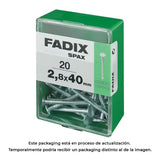 Pack De 5 Unidades - Caja M 20 Unid. Clavo Cp Ancha Acero 2,8x40mm Fadix