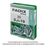 Pack De 5 Unidades - Caja M 20 Unid. Tornillo Rosca Chapa Cp Cinc 3,9x19mm Fadix