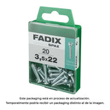 Pack De 5 Unidades - Caja M 20 Unid. Tornillo Rosca Chapa Cr Cinc 3,5x22mm Fadix