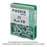 Pack De 5 Unidades - Caja M 20 Unid. Tornillo Rosca Chapa Cr Cinc 3,9x19mm Fadix