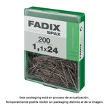 Pack De 5 Unidades - Caja M 200 Unid. Clavo Moldura Acero 1,1x24mm Fadix